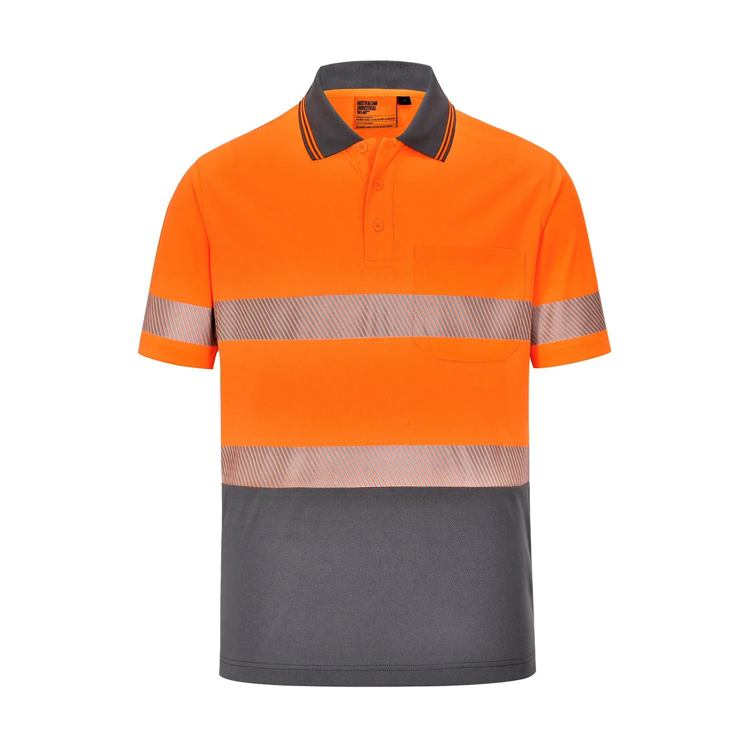 AIW Unisex Cooldry Segmented Tape S/S Polo - Image 3