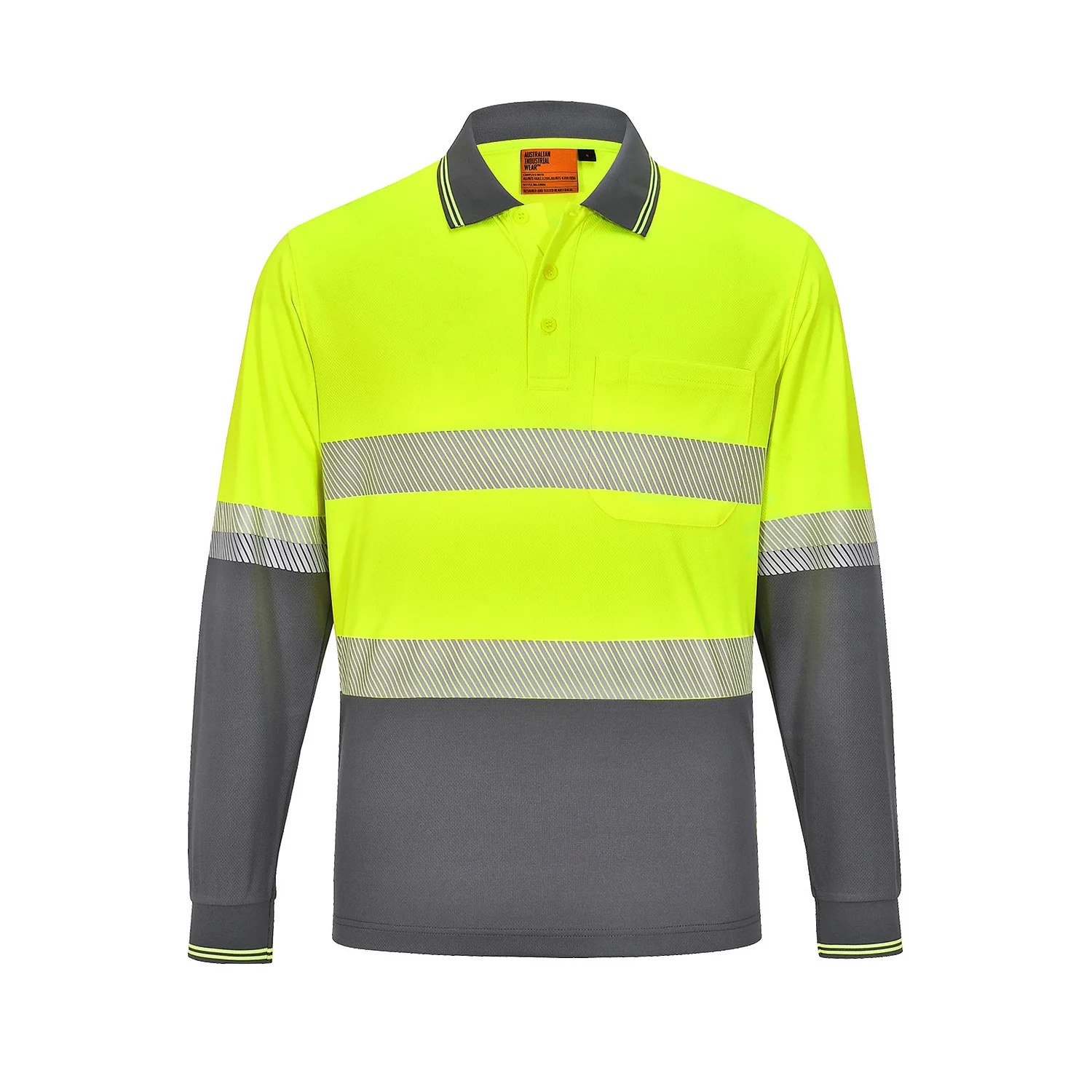 AIW Unisex Cooldry Segmented Tape L/S Polo - Image 3