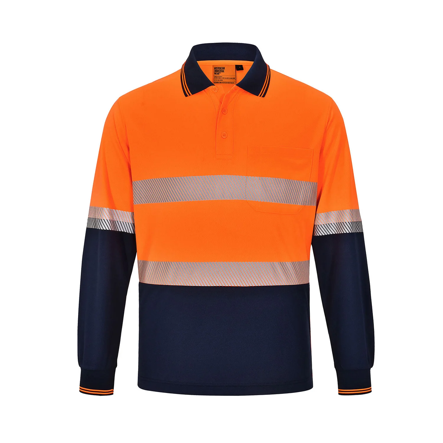 AIW Unisex Cooldry Segmented Tape L/S Polo - Image 5