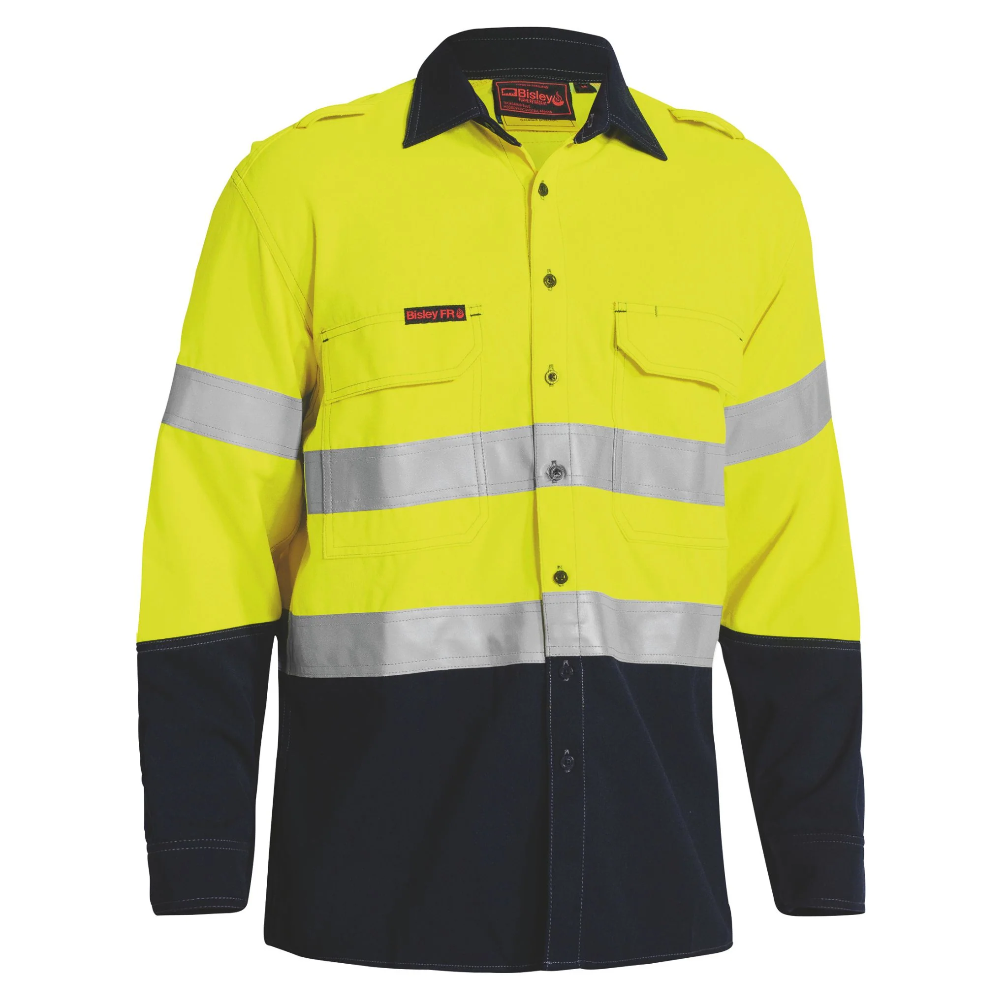Bisley Tencate Tecasafe Plus 700 Taped Hi Vis FR Vented Shirt - Image 3
