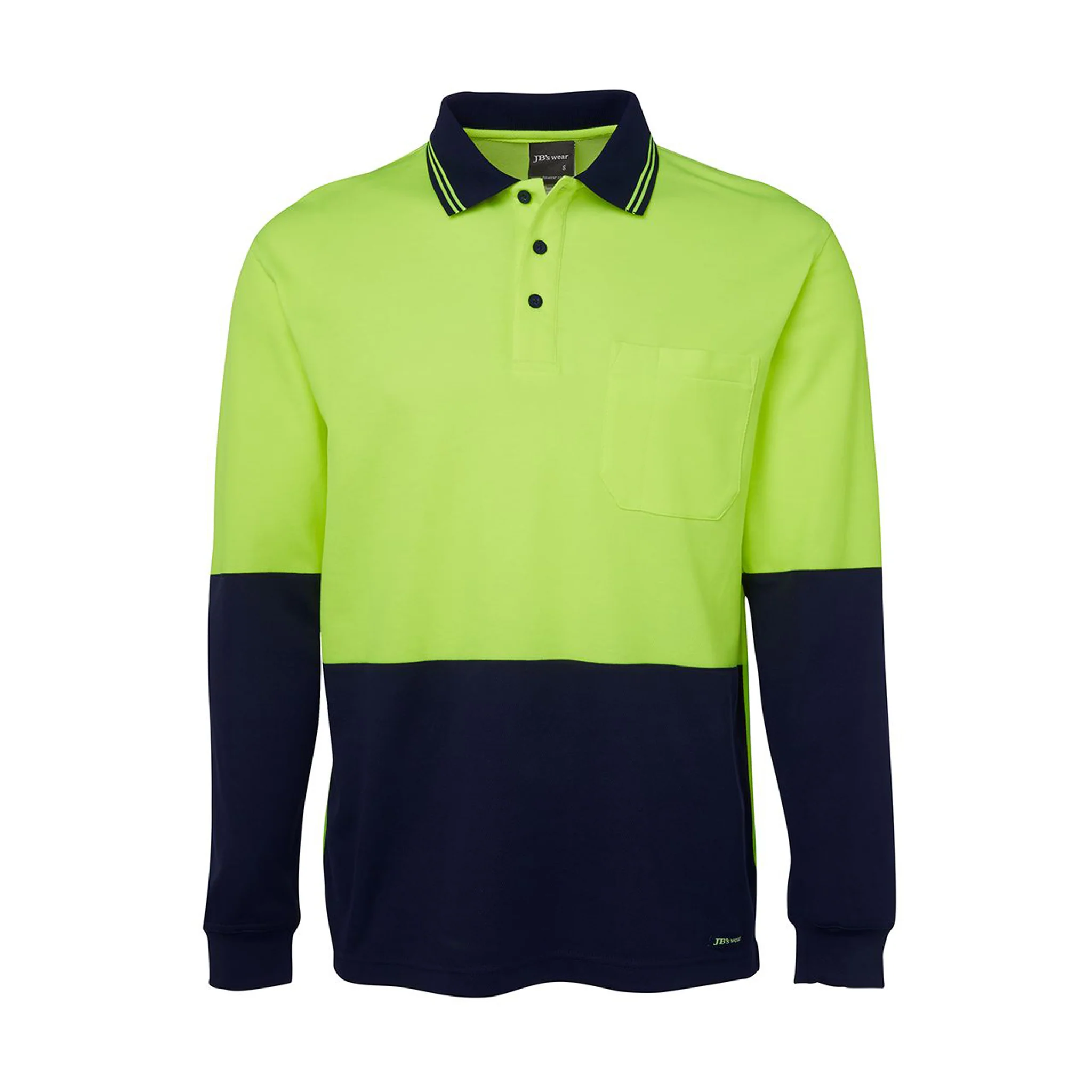 JB's Wear Hi Vis L/S Cotton Back Polo - Image 3